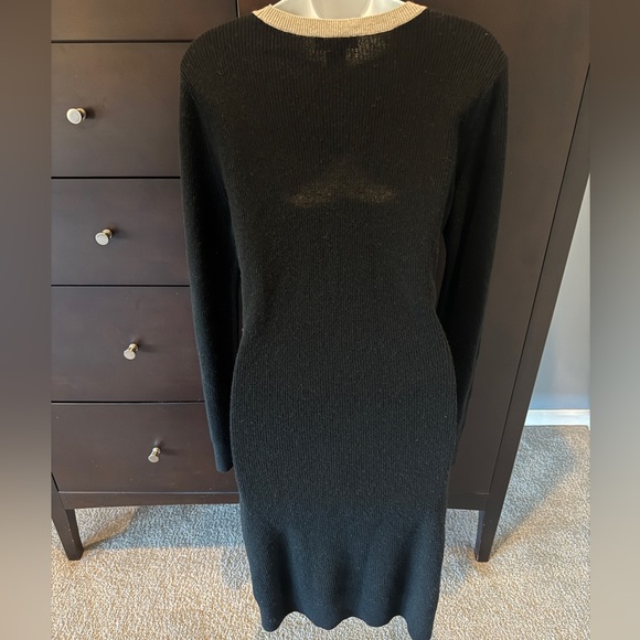 Like New Never Worn Club Monaco Arnettie Sweater Dress Tan & Black Colorblock, L - Picture 4 of 6